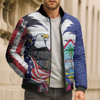 United States Guam Bomber Puffer Jacket USA Eagle Guahan Seal Bougainvillea LT14 - Polynesian Pride