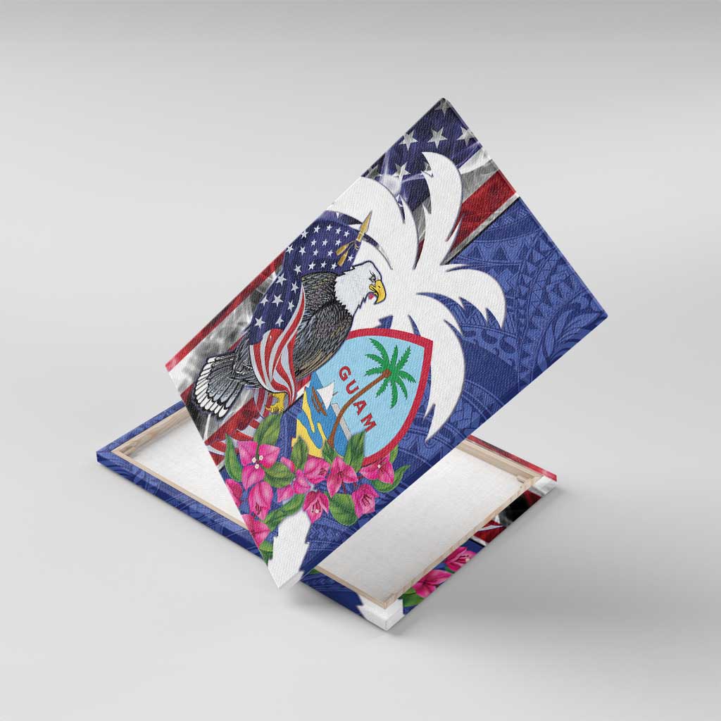 United States Guam Canvas Wall Art USA Eagle Guahan Seal Bougainvillea - Polynesian Pride
