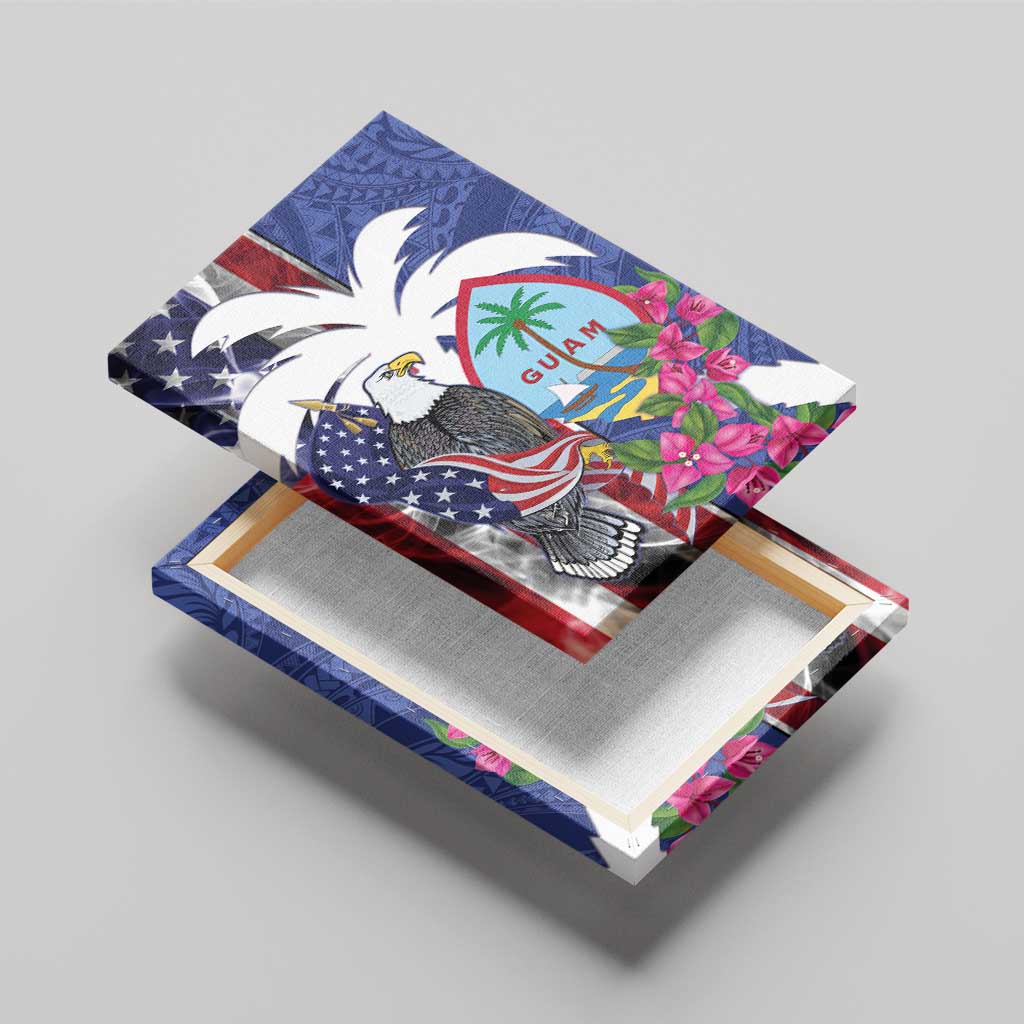 United States Guam Canvas Wall Art USA Eagle Guahan Seal Bougainvillea - Polynesian Pride