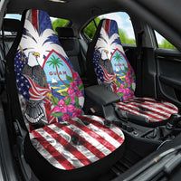 United States Guam Car Seat Cover USA Eagle Guahan Seal Bougainvillea - Polynesian Pride