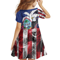 United States Guam Family Matching Long Sleeve Bodycon Dress and Hawaiian Shirt USA Eagle Guahan Seal Bougainvillea - Polynesian Pride