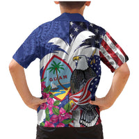 United States Guam Family Matching Mermaid Dress and Hawaiian Shirt USA Eagle Guahan Seal Bougainvillea - Polynesian Pride