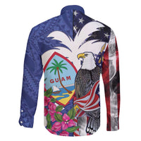United States Guam Family Matching Mermaid Dress and Hawaiian Shirt USA Eagle Guahan Seal Bougainvillea - Polynesian Pride