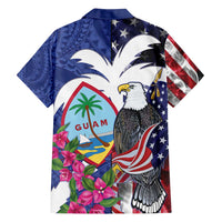 United States Guam Family Matching Summer Maxi Dress and Hawaiian Shirt USA Eagle Guahan Seal Bougainvillea - Polynesian Pride