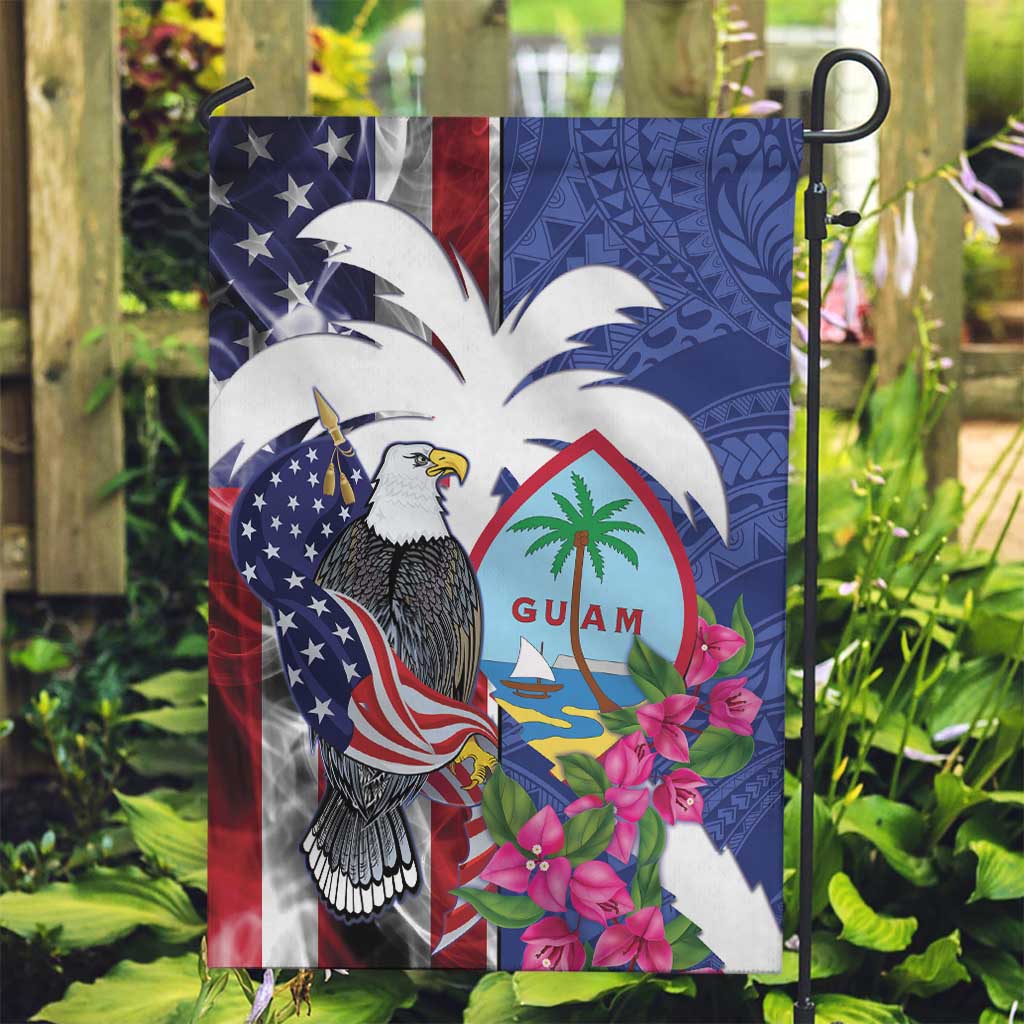United States Guam Garden Flag USA Eagle Guahan Seal Bougainvillea - Polynesian Pride