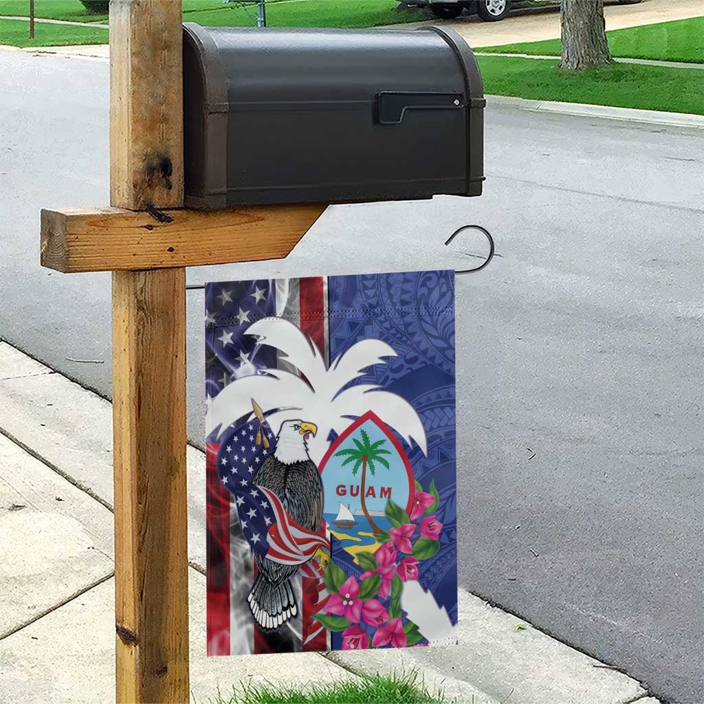 United States Guam Garden Flag USA Eagle Guahan Seal Bougainvillea - Polynesian Pride