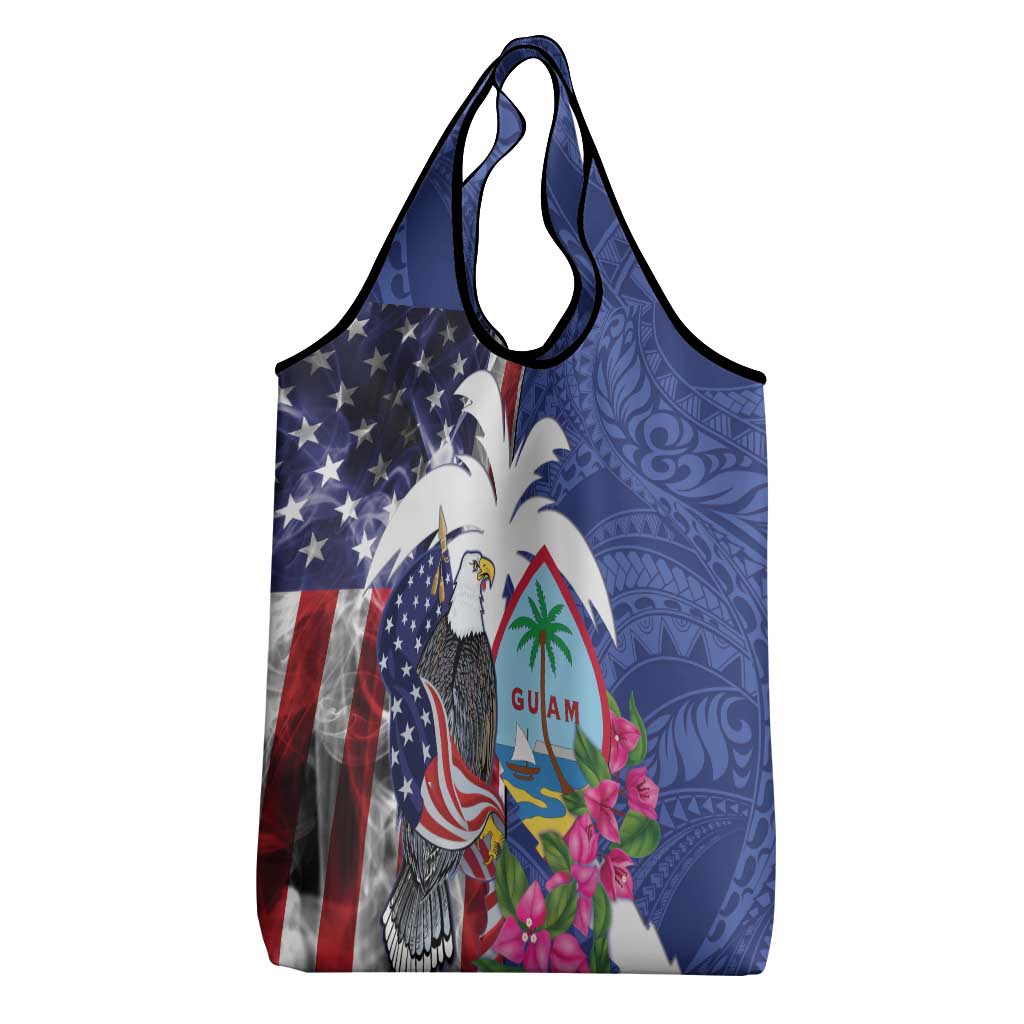 United States Guam Grocery Bag USA Eagle Guahan Seal Bougainvillea - Polynesian Pride