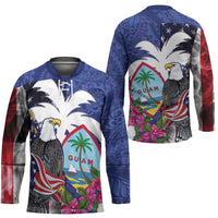 United States Guam Hockey Jersey USA Eagle Guahan Seal Bougainvillea - Polynesian Pride