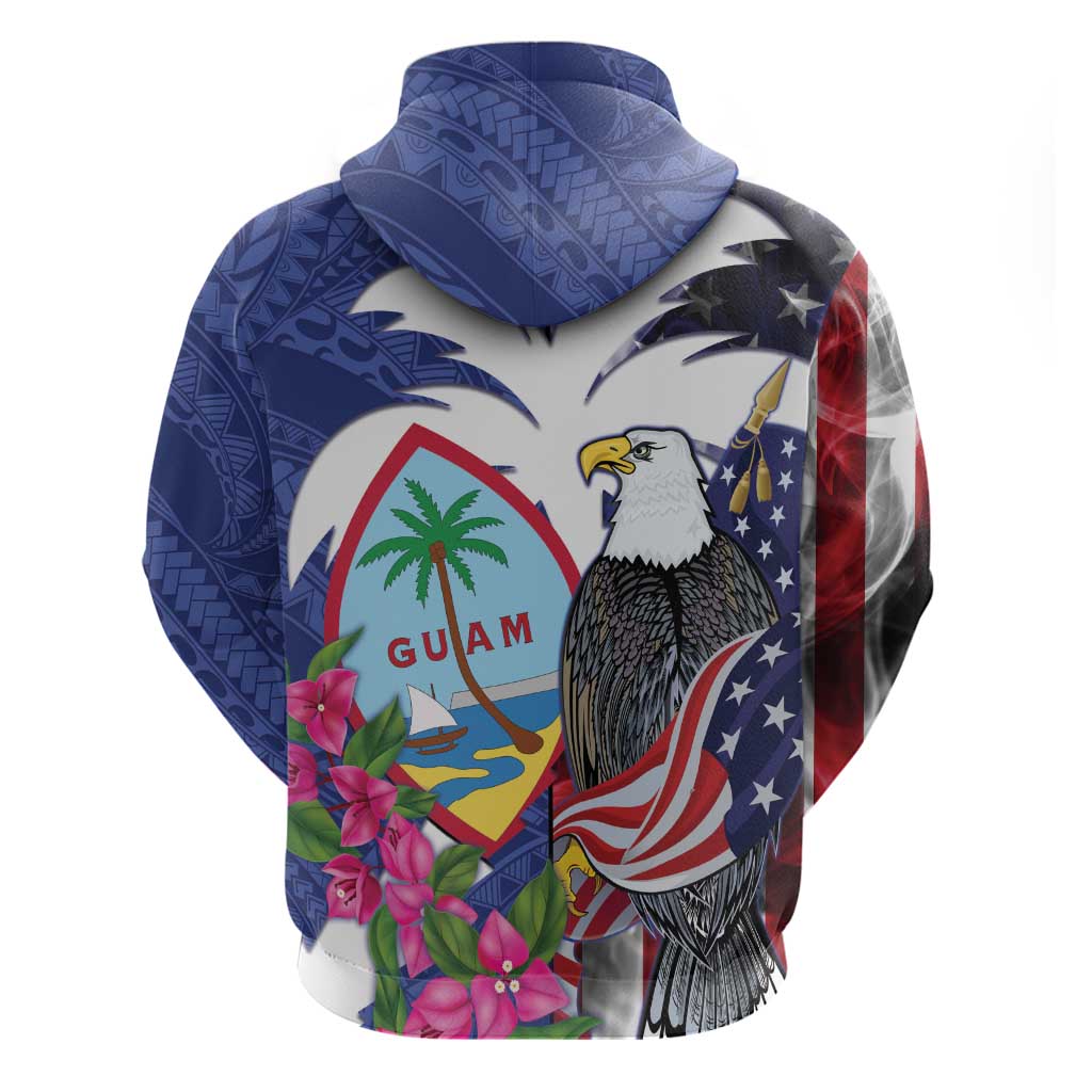 United States Guam Hoodie USA Eagle Guahan Seal Bougainvillea - Polynesian Pride