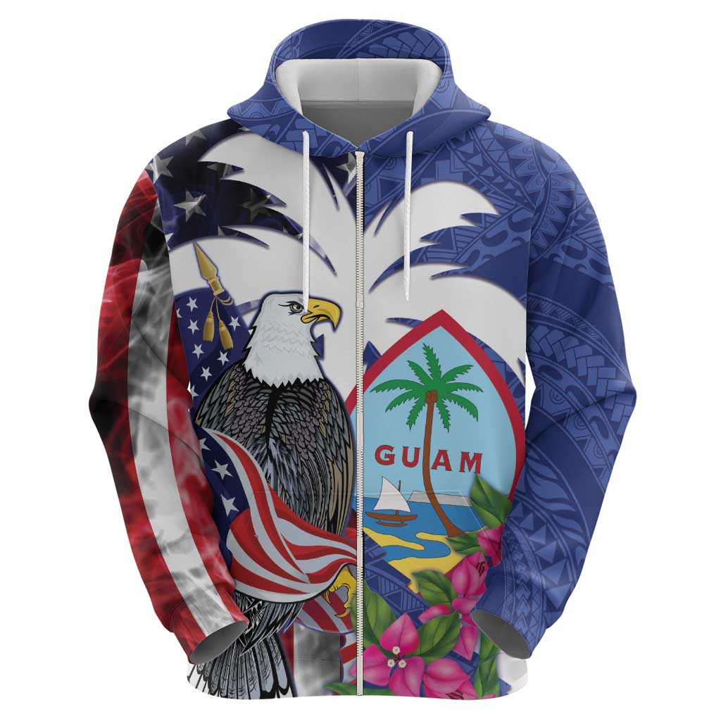United States Guam Hoodie USA Eagle Guahan Seal Bougainvillea - Polynesian Pride