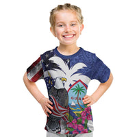 United States Guam Kid T Shirt USA Eagle Guahan Seal Bougainvillea - Polynesian Pride