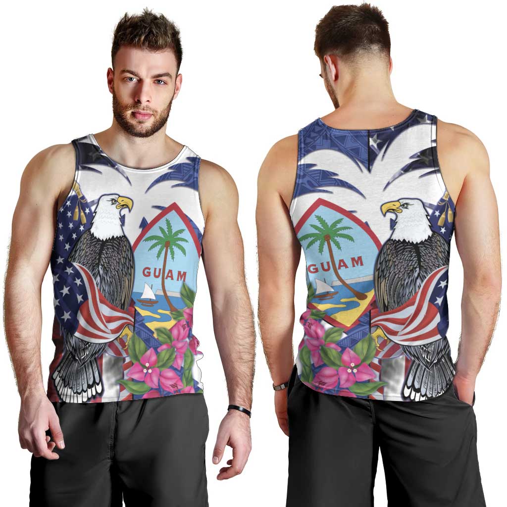 United States Guam Men Tank Top USA Eagle Guahan Seal Bougainvillea - Polynesian Pride