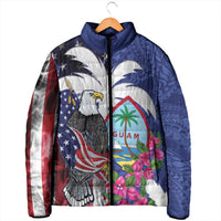 United States Guam Padded Jacket USA Eagle Guahan Seal Bougainvillea - Polynesian Pride