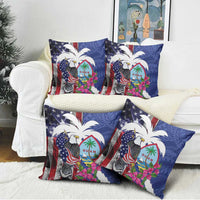 United States Guam Pillow Cover USA Eagle Guahan Seal Bougainvillea - Polynesian Pride
