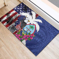 United States Guam Rubber Doormat USA Eagle Guahan Seal Bougainvillea LT14 - Polynesian Pride