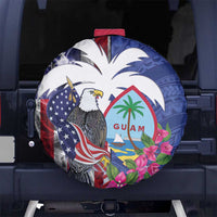 United States Guam Spare Tire Cover USA Eagle Guahan Seal Bougainvillea - Polynesian Pride