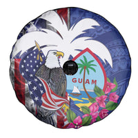 United States Guam Spare Tire Cover USA Eagle Guahan Seal Bougainvillea - Polynesian Pride