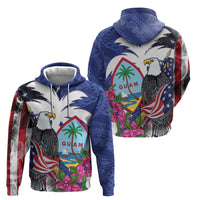 United States Guam Zip Hoodie USA Eagle Guahan Seal Bougainvillea - Polynesian Pride