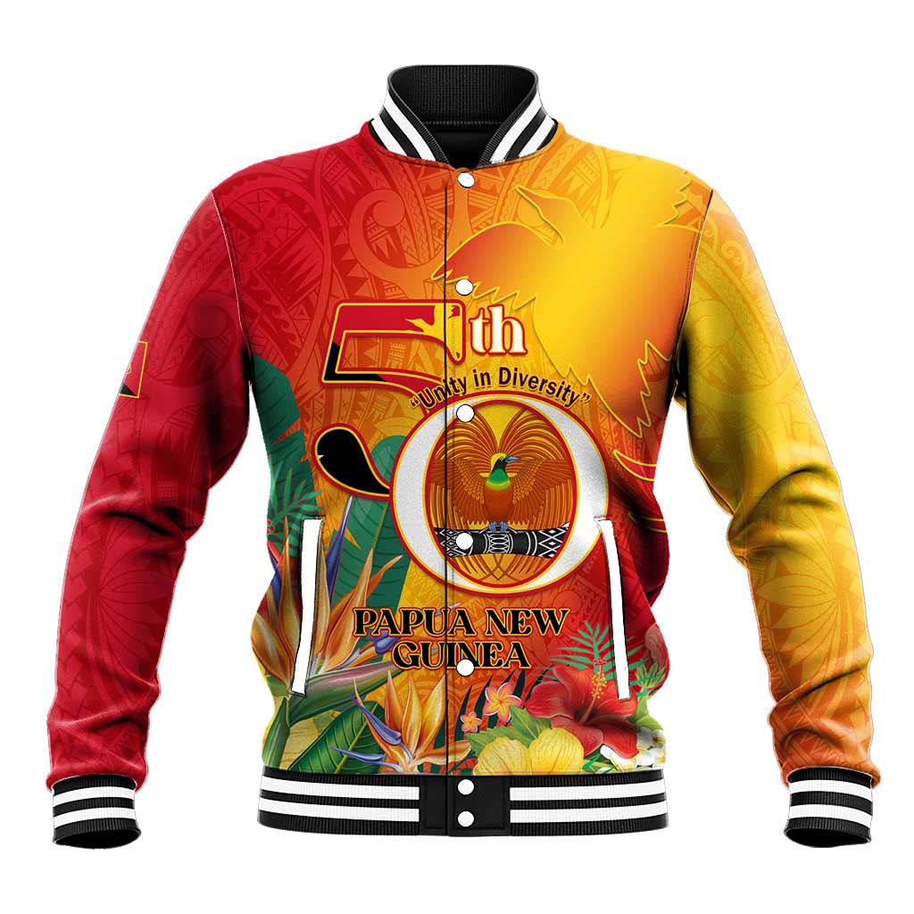 Papua New Guinea Independence Day Baseball Jacket 50th Anniversary Unity in Diversity
