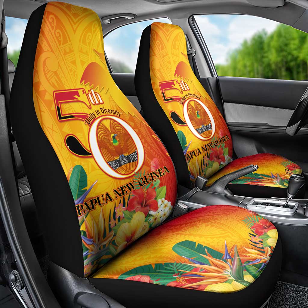 Papua New Guinea Independence Day Car Seat Cover 50th Anniversary Unity in Diversity