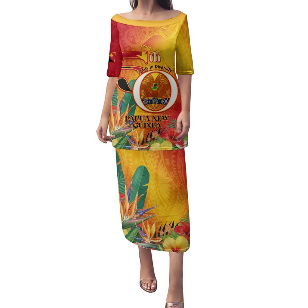 Papua New Guinea Independence Day Family Matching Puletasi and Hawaiian Shirt 50th Anniversary Unity in Diversity