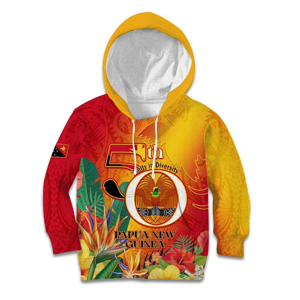 Papua New Guinea Independence Day Kid Hoodie 50th Anniversary Unity in Diversity