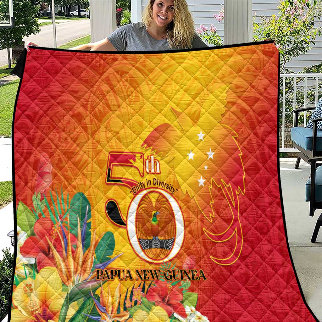 Papua New Guinea Independence Day Quilt 50th Anniversary Unity in Diversity LT14 Red - Polynesian Pride