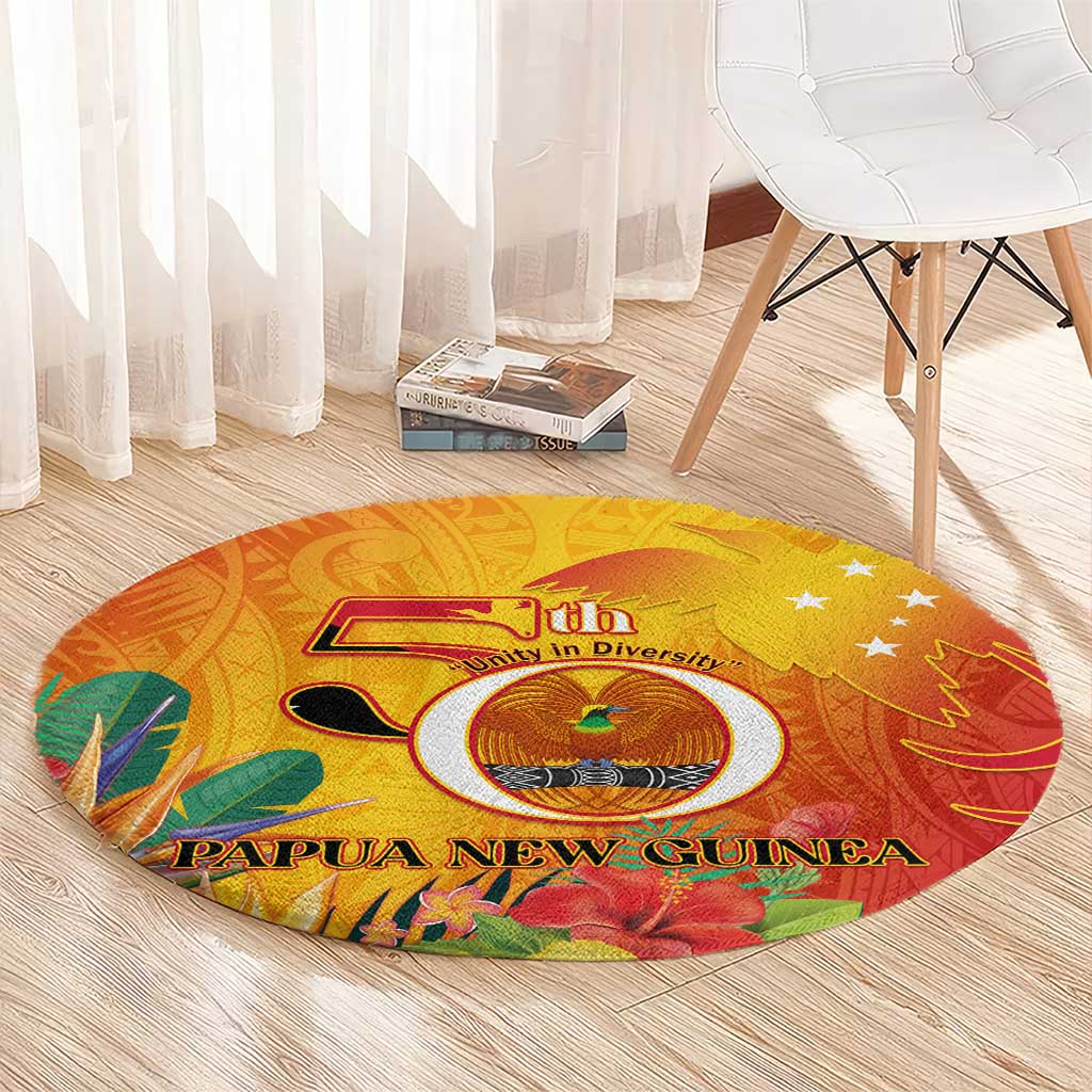 Papua New Guinea Independence Day Round Carpet 50th Anniversary Unity in Diversity