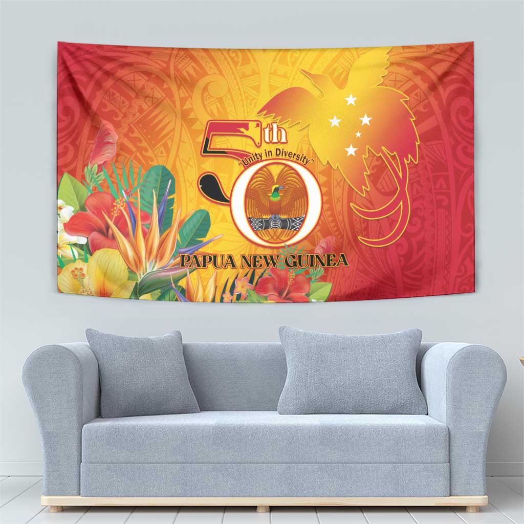 Papua New Guinea Independence Day Tapestry 50th Anniversary Unity in Diversity