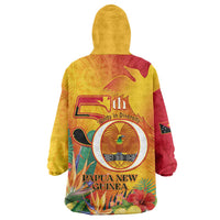 Papua New Guinea Independence Day Wearable Blanket Hoodie 50th Anniversary Unity in Diversity