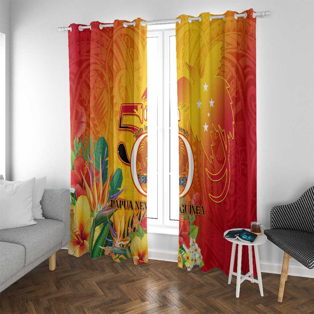 Papua New Guinea Independence Day Window Curtain 50th Anniversary Unity in Diversity