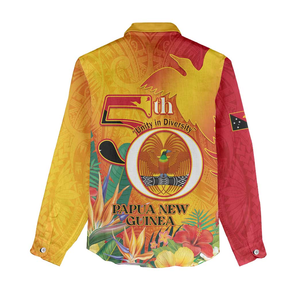 Papua New Guinea Independence Day Women Casual Shirt 50th Anniversary Unity in Diversity