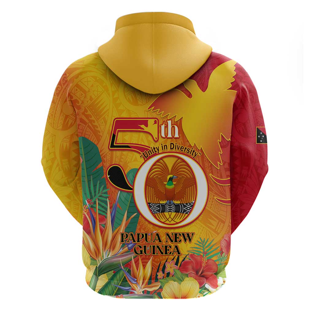 Papua New Guinea Independence Day Zip Hoodie 50th Anniversary Unity in Diversity