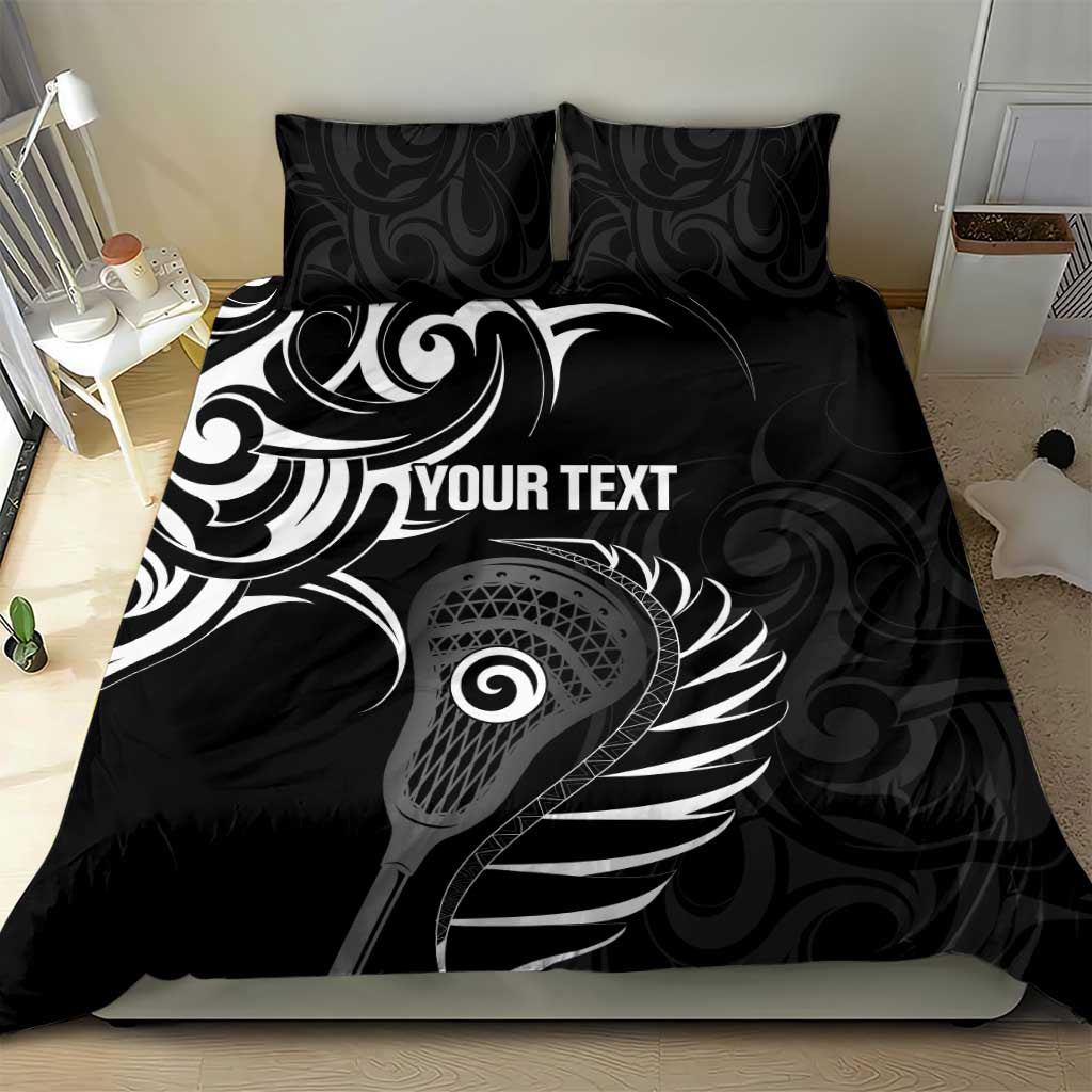 Personalised New Zealand Silver Fern Lacrosse Bedding Set Aotearoa Maori Pattern LT14 - Polynesian Pride