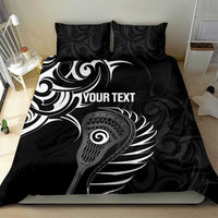 Personalised New Zealand Silver Fern Lacrosse Bedding Set Aotearoa Maori Pattern LT14 - Polynesian Pride