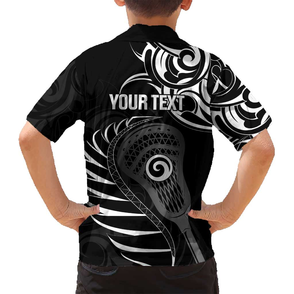 Personalised New Zealand Silver Fern Lacrosse Family Matching Puletasi and Hawaiian Shirt Aotearoa Maori Pattern