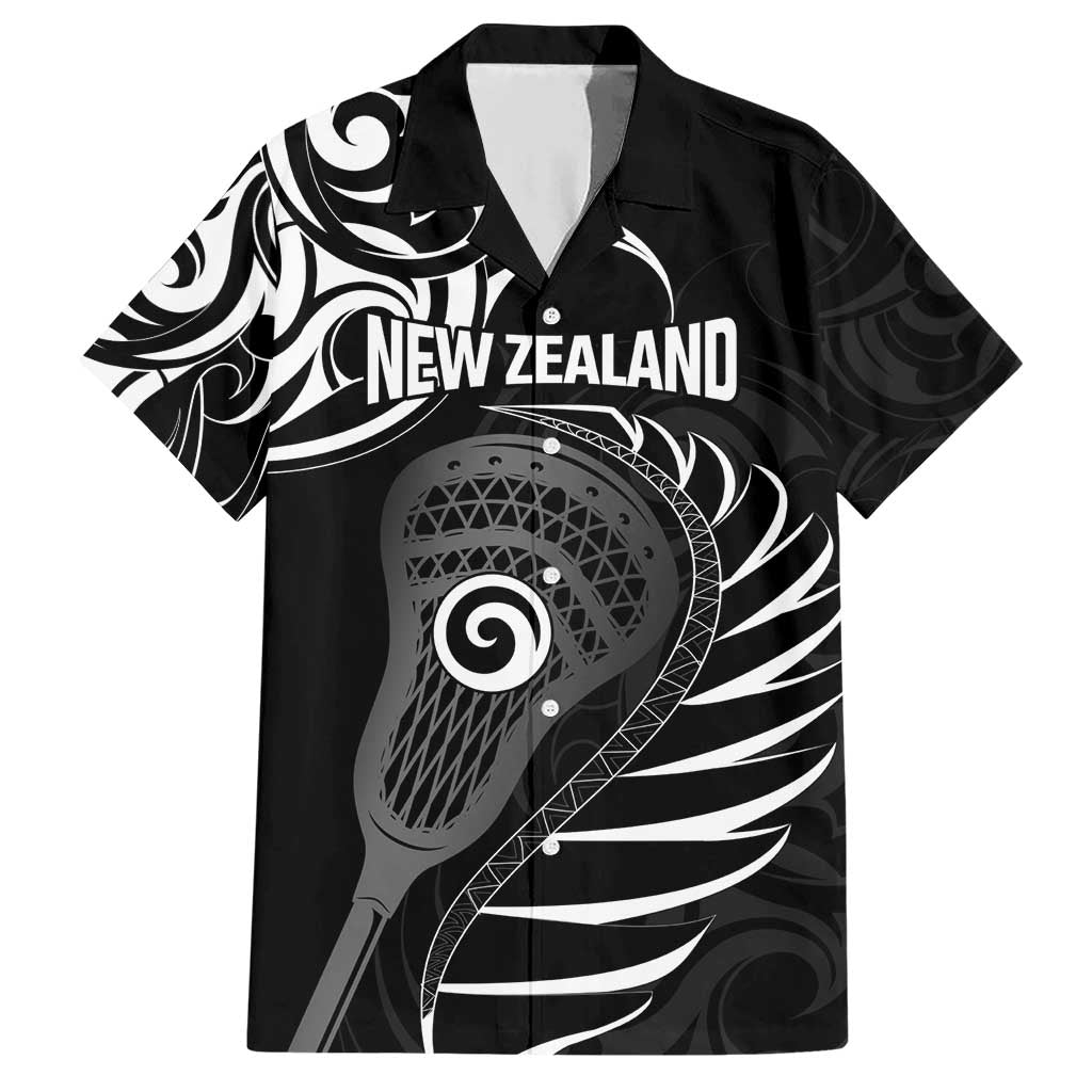 Personalised New Zealand Silver Fern Lacrosse Family Matching Short Sleeve Bodycon Dress and Hawaiian Shirt Aotearoa Maori Pattern
