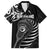 Personalised New Zealand Silver Fern Lacrosse Family Matching Short Sleeve Bodycon Dress and Hawaiian Shirt Aotearoa Maori Pattern