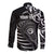 Personalised New Zealand Silver Fern Lacrosse Long Sleeve Button Shirt Aotearoa Maori Pattern
