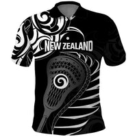 Personalised New Zealand Silver Fern Lacrosse Polo Shirt Aotearoa Maori Pattern