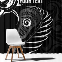 Personalised New Zealand Silver Fern Lacrosse Window Curtain Aotearoa Maori Pattern