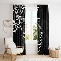 Personalised New Zealand Silver Fern Lacrosse Window Curtain Aotearoa Maori Pattern