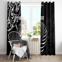 Personalised New Zealand Silver Fern Lacrosse Window Curtain Aotearoa Maori Pattern