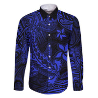 Blue Polynesian Family Matching Outfits Mermaid Dress And Hawaiian Shirt Tribal Hammerhead Shark LT14