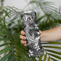 Polynesian Skinny Tumbler Black Hawaiian Tribal Hammerhead Shark