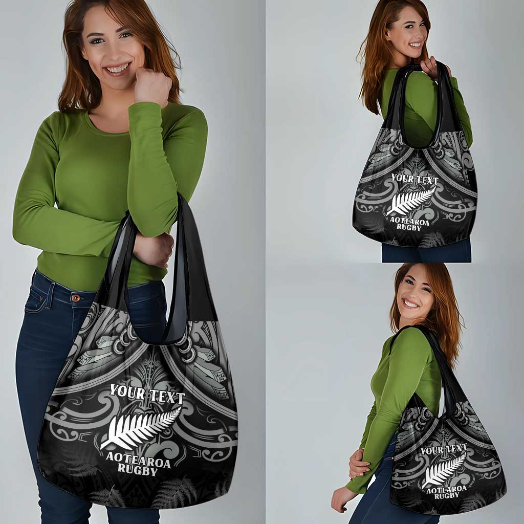 Custom New Zealand Silver Fern Rugby Grocery Bag All Black Since 1892 Aotearoa Moko Maori