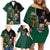 Personalised New Zealand And South Africa Rugby Family Matching Off Shoulder Short Dress and Hawaiian Shirt 2024 All Black Springboks Mascots Together