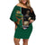 Personalised New Zealand And South Africa Rugby Family Matching Off Shoulder Short Dress and Hawaiian Shirt 2024 All Black Springboks Mascots Together