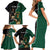 Personalised New Zealand And South Africa Rugby Family Matching Short Sleeve Bodycon Dress and Hawaiian Shirt 2024 All Black Springboks Mascots Together