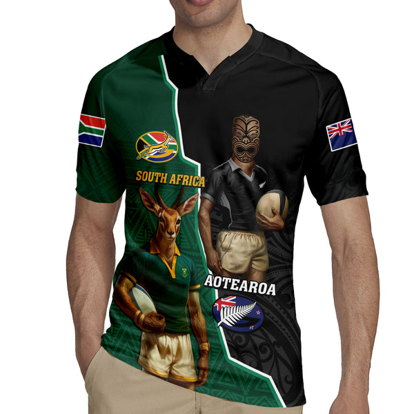 Personalised New Zealand Vs South Africa Rugby Summer Maxi Dress Rivals - Tribal Style LT7 main image 1